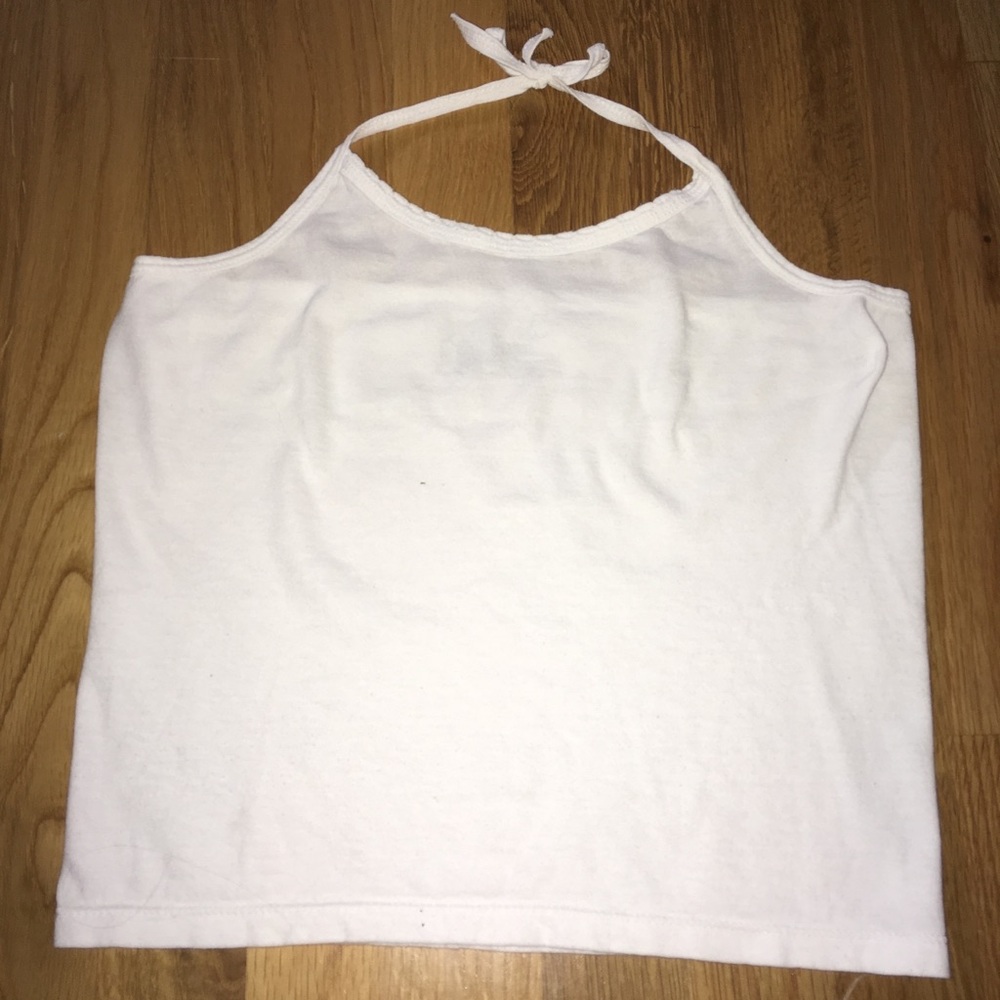 White Tie Strap Style Crop Top Shirt